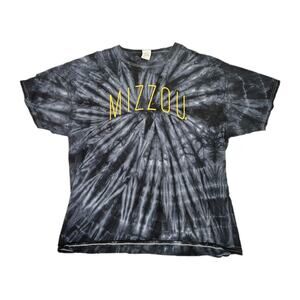 Mizzou Tigers T Shirt Mens 2XL Black Tie Dye Missouri Graphic Short Sleeve
